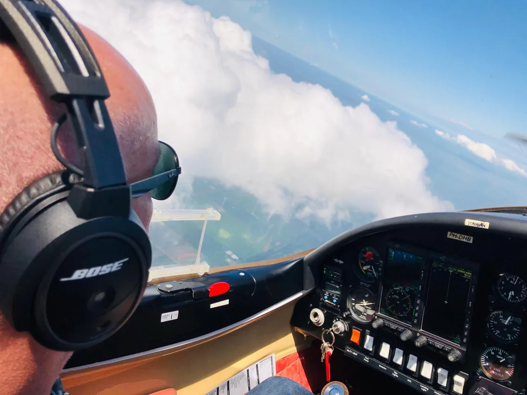 Cockpit view from an Aeroclub Maritime aircraft