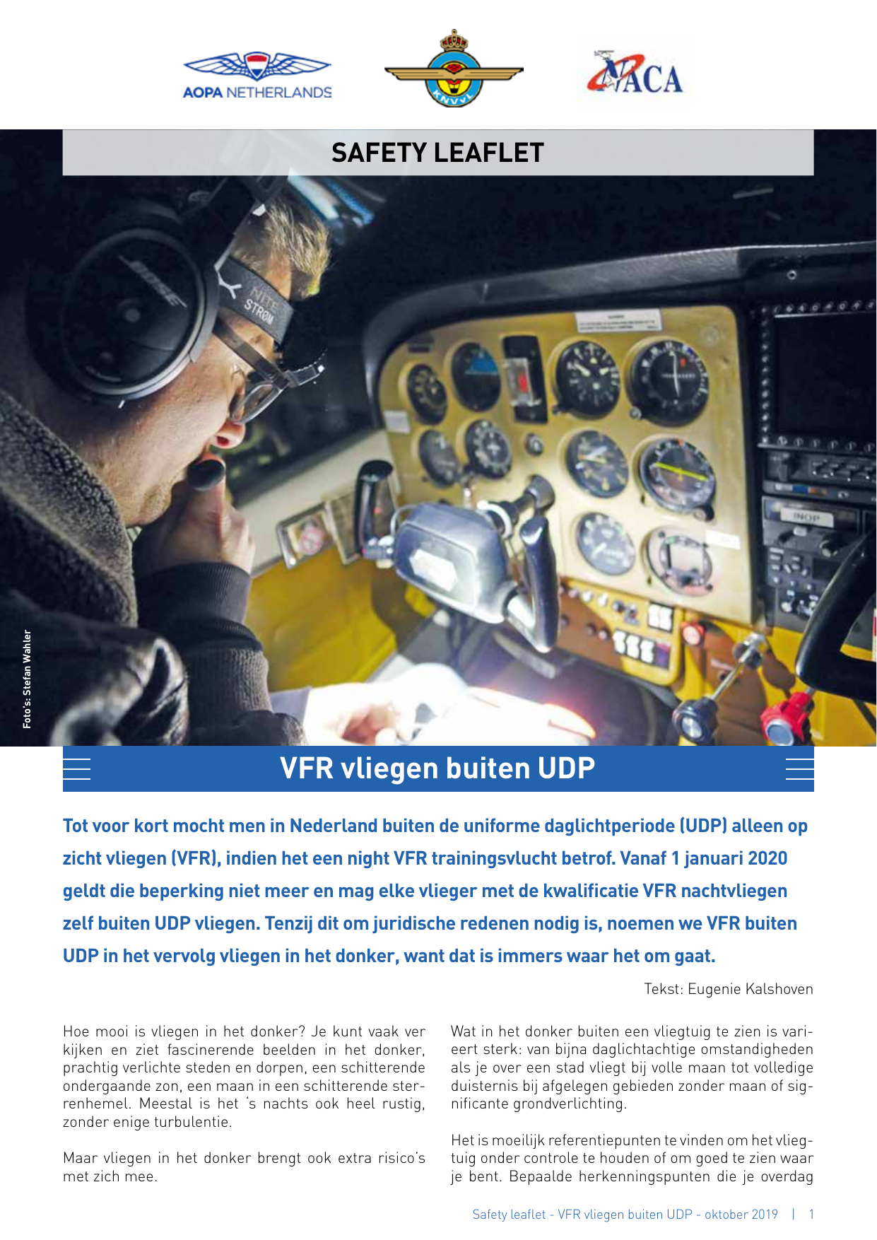 Voorpagina van VFR vliegen buiten UDP