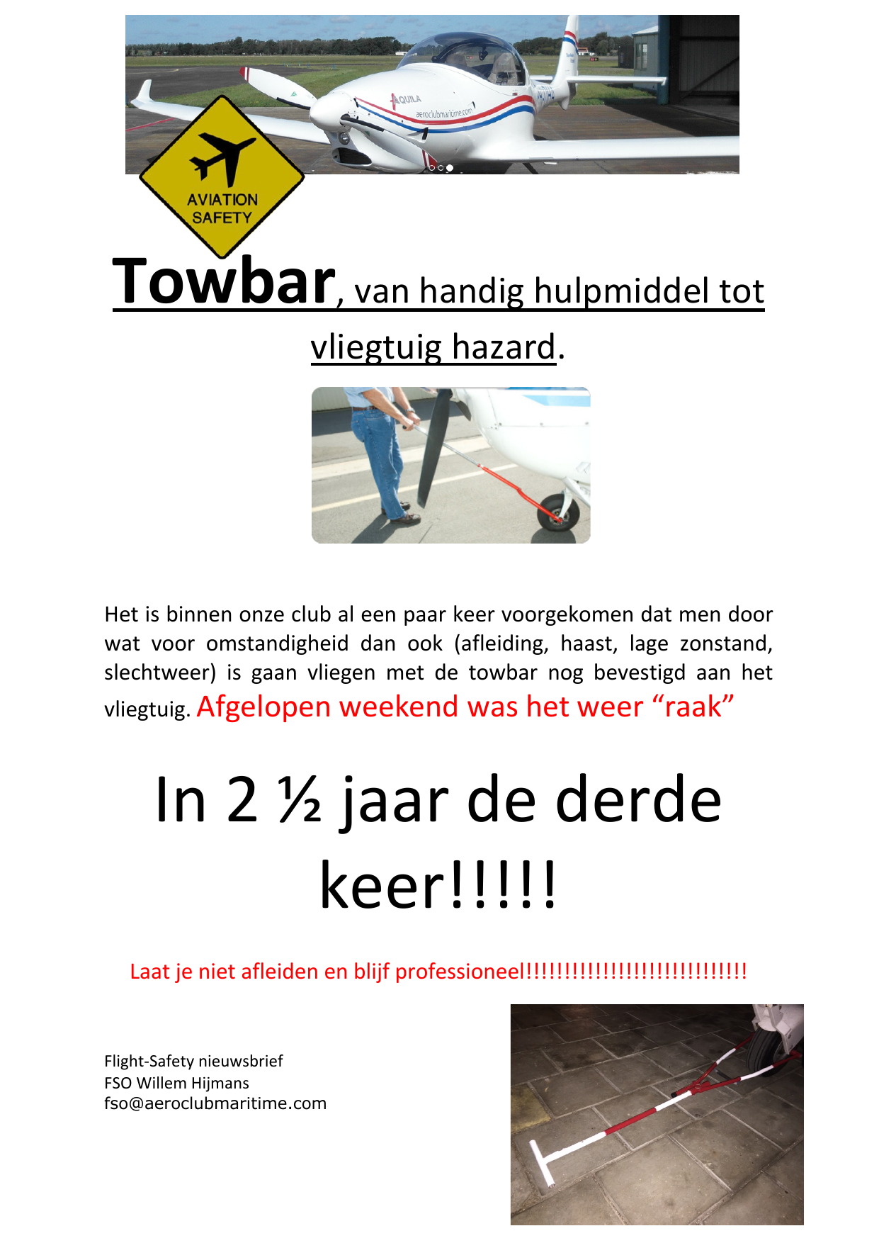 Voorpagina van safety brief 05 uit 2018