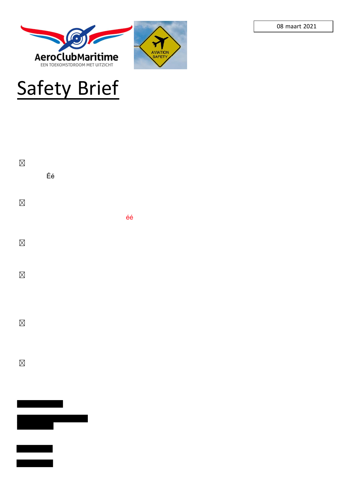 Voorpagina van safety brief 11 uit 2021