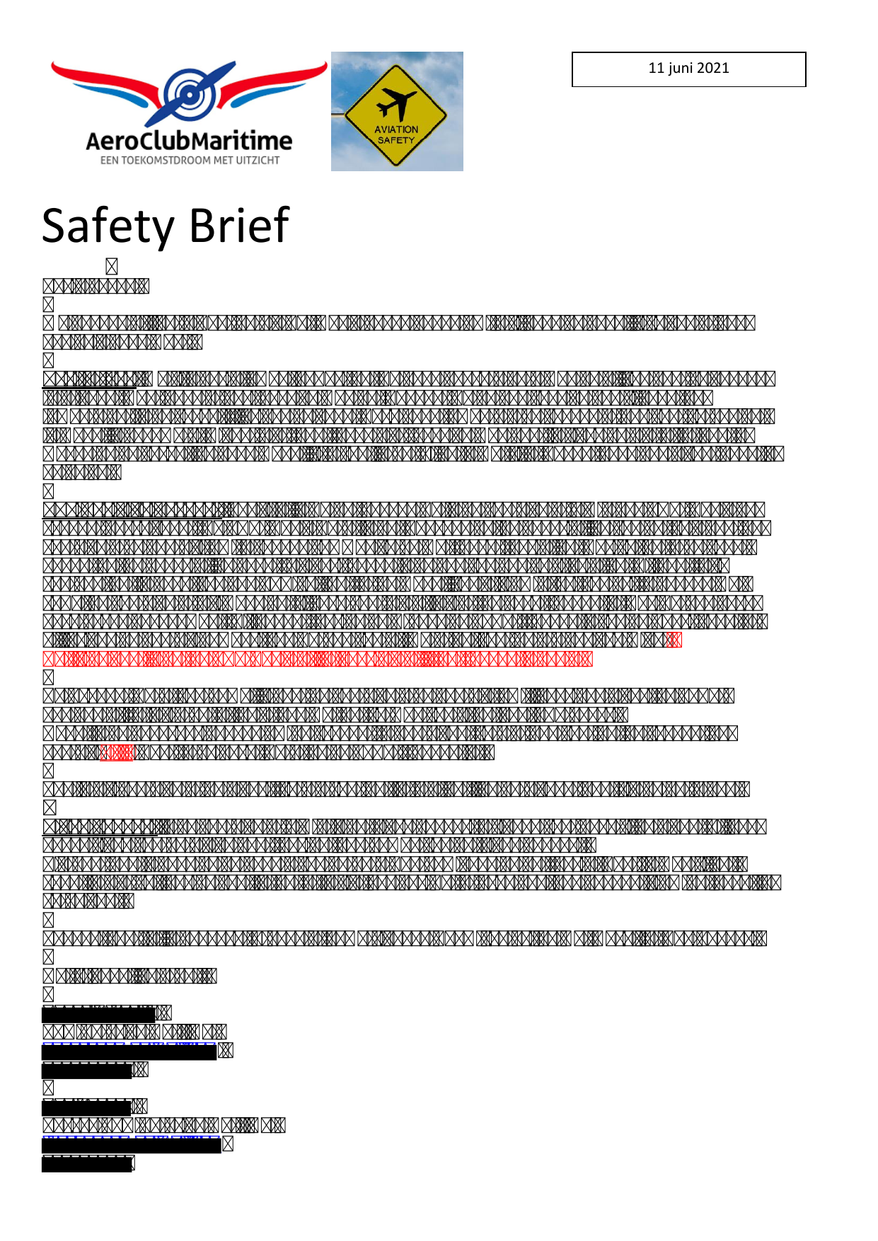 Voorpagina van safety brief 12 uit 2021