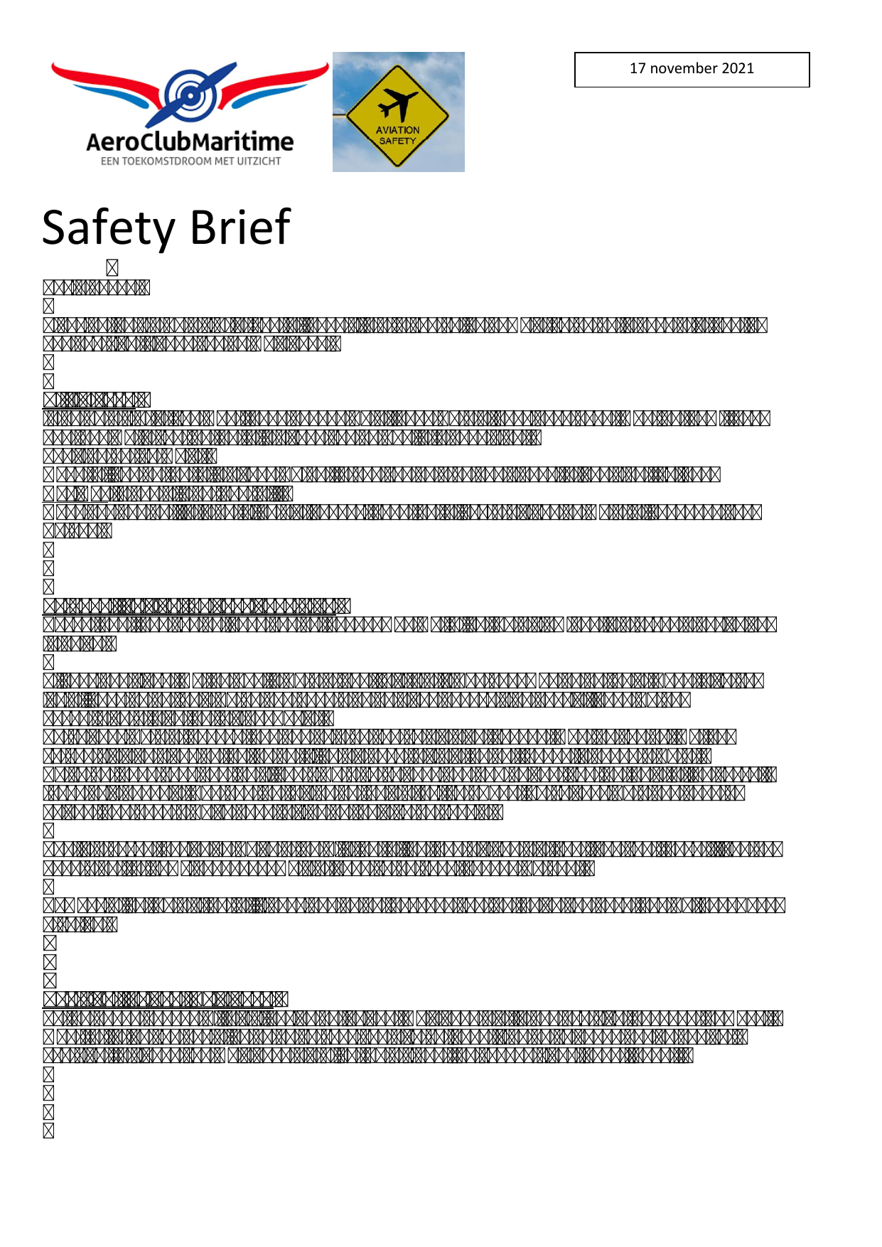 Voorpagina van safety brief 13 uit 2021
