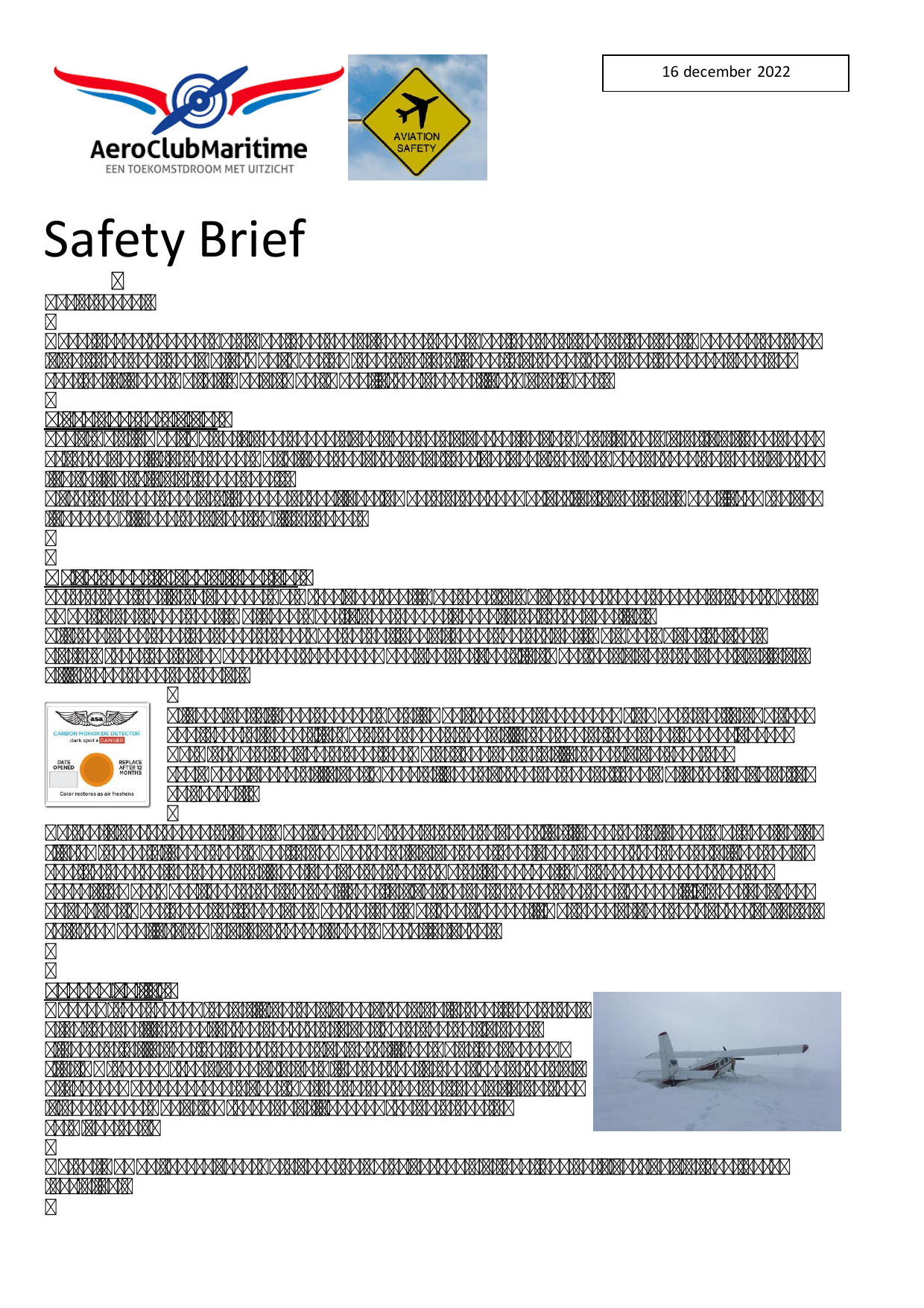 Voorpagina van safety brief 16 uit 2022