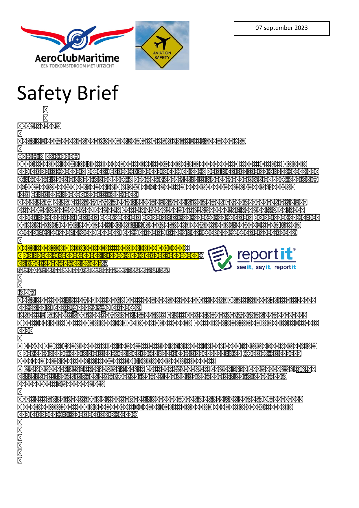 Voorpagina van safety brief 17 uit 2023