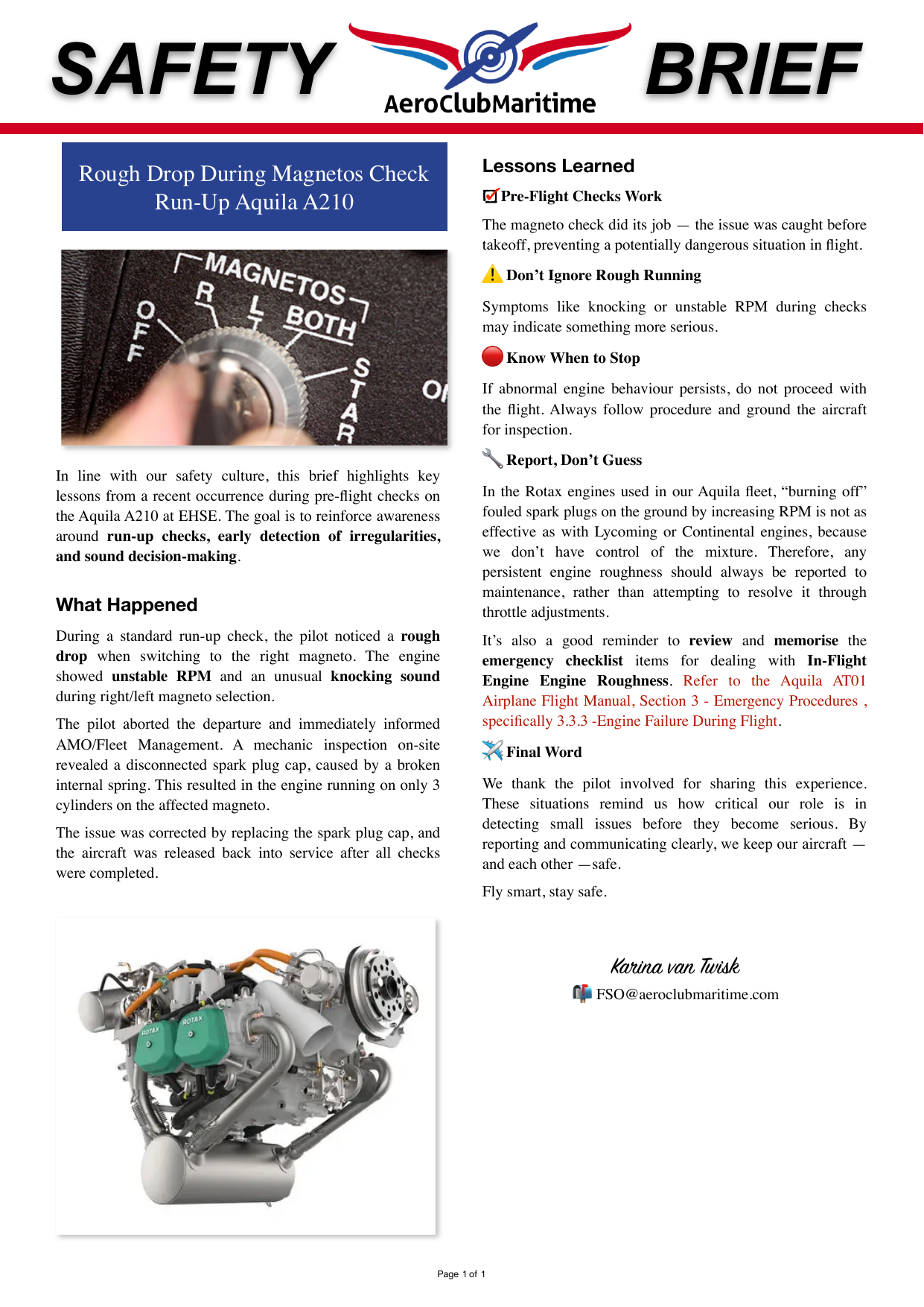 Voorpagina van safety brief 29 uit 2025