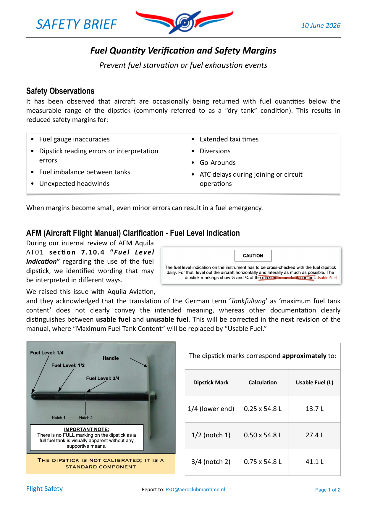 Voorpagina van safety brief 41 uit 2026